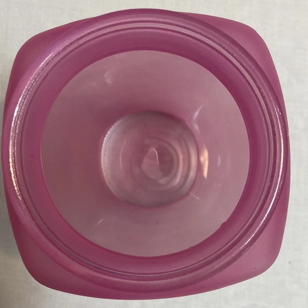 Vintage Pink Frosted Glass Vase USA Made - EUC